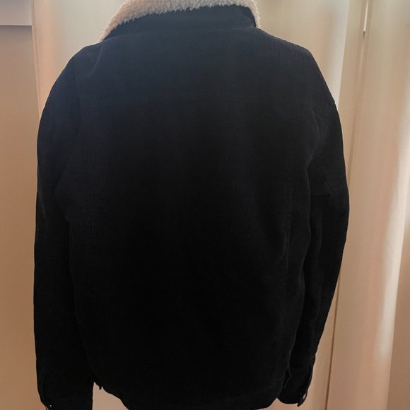 Brandy Melville Black Denim/Jean Sherpa Jacket - Picture 2 of 4